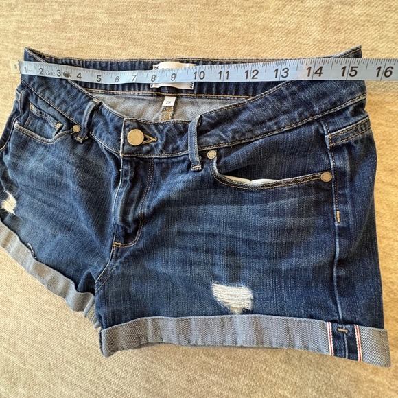 Paige Women's Jimmy Jimmy Blue Jean Cuffed Short Stretch Sz 28 Inseam 2.5 inches - Picture 8 of 10